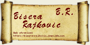 Bisera Rajković vizit kartica